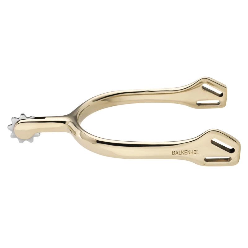 Balkenhol esporas para homens com fecho Balkenhol - Prata Alemã altamente polida, 40 mm arredondadas