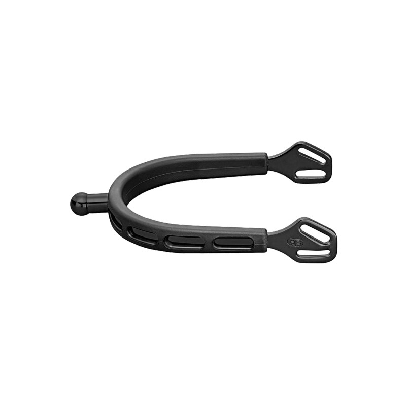 ULTRA fit EXTRA GRIP spurs "Black Series" with Balkenhol fastening - Anthracite stainless steel, 20 mm ball-shaped