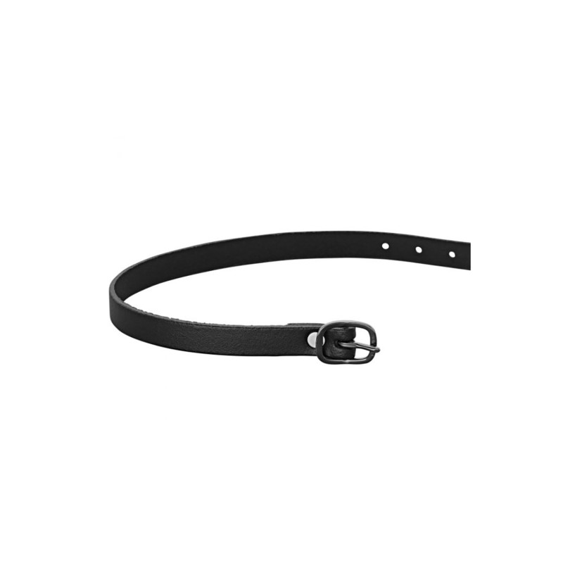 Hs Spur Straps Leather Black 45cm With Buckle Stainless Steel/Black