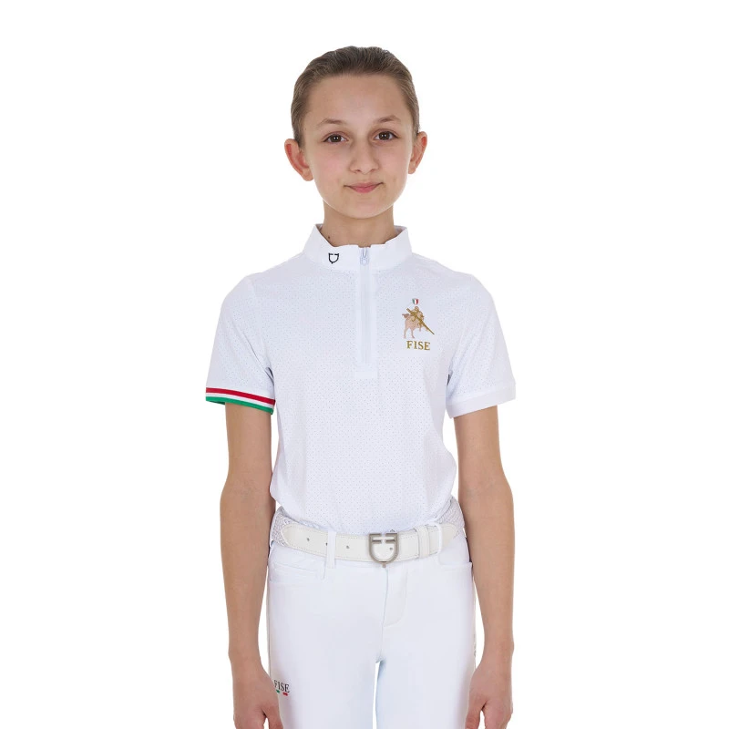 Polo de niña de concurso con cremallera Equestro X FISE