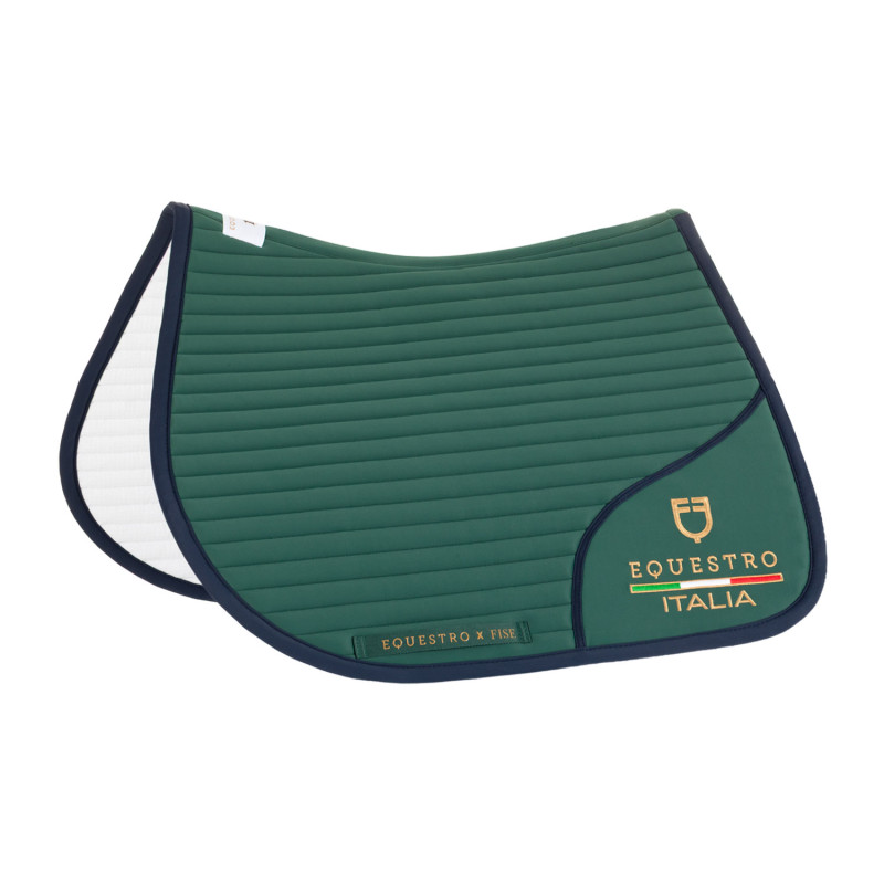 Jumping saddle pad with embroidered logo Equestro X FISE 100