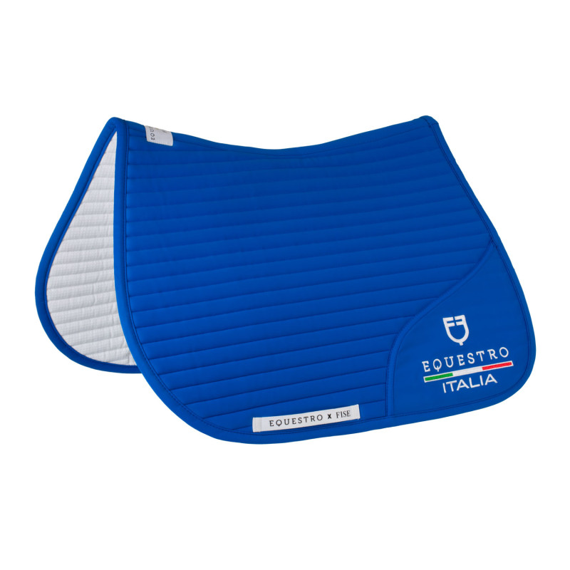 Jumping saddle pad with embroidered logo Equestro X FISE
