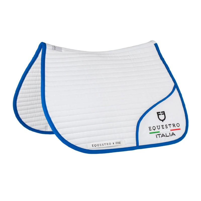 Jumping saddle pad with embroidered logo Equestro X FISE