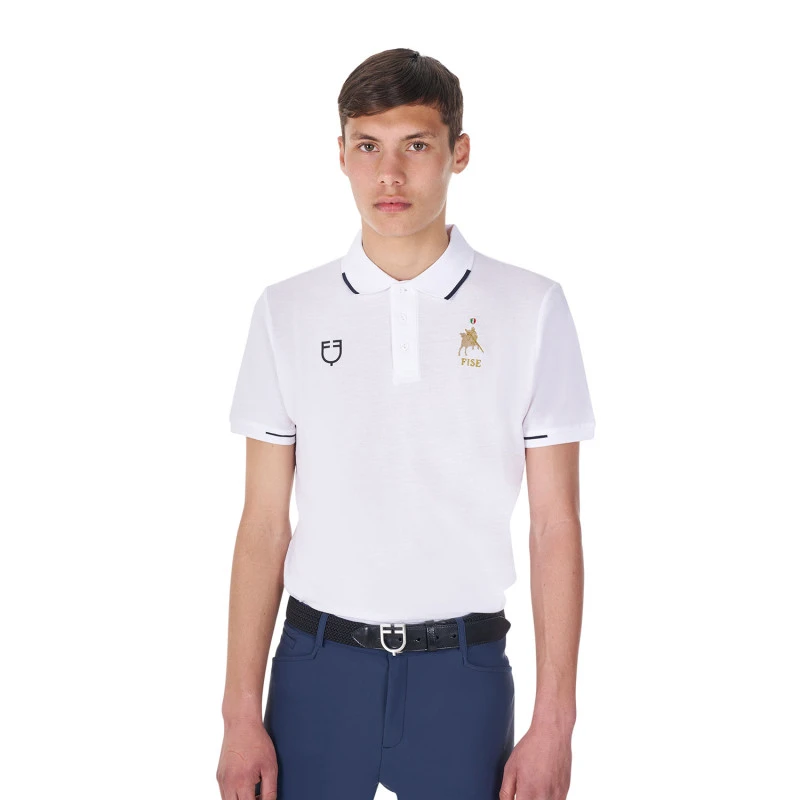 Men's three-button training polo shirt Equestro X FISE