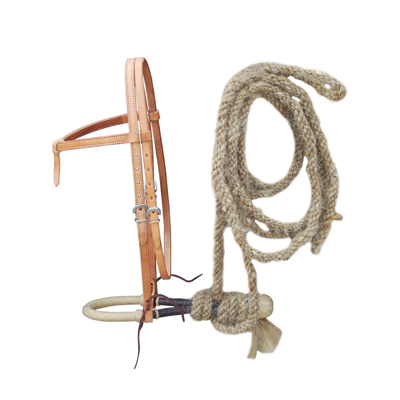 Conjunto bosal + mecate de crina + cabeçada Lakota