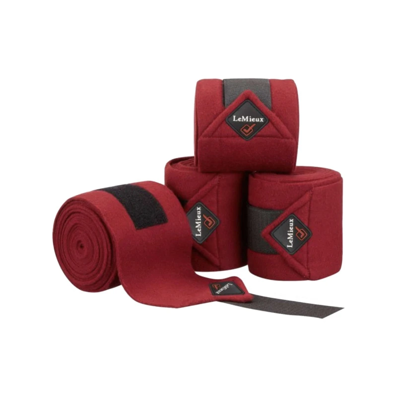 LEMIEUX POLO BANDAGES BURGUNDY SET OF 4