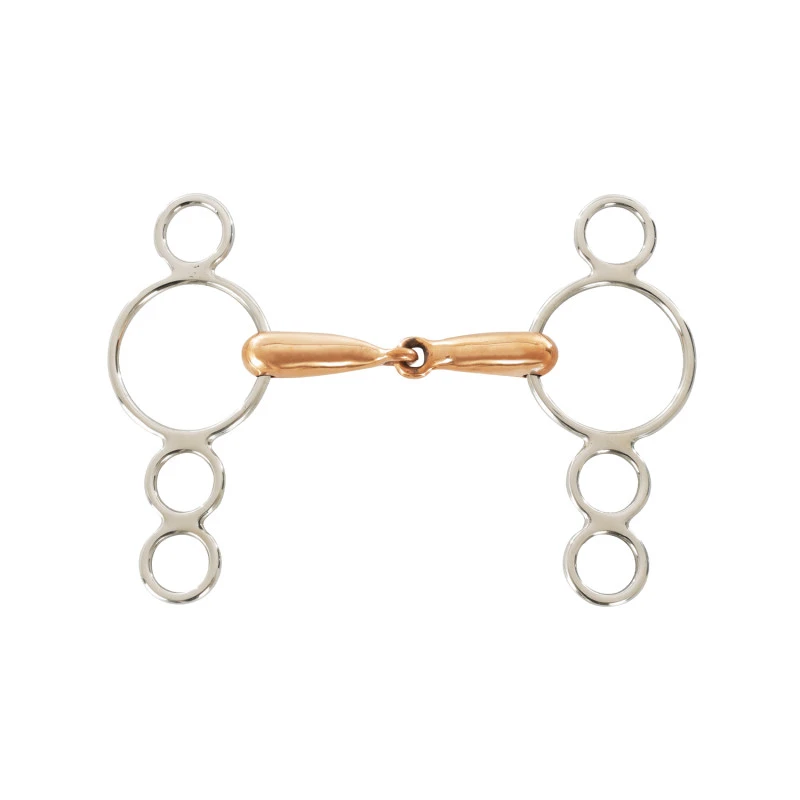 PONY SOLID 4-RING GAG BIT COPPER 10.5cm