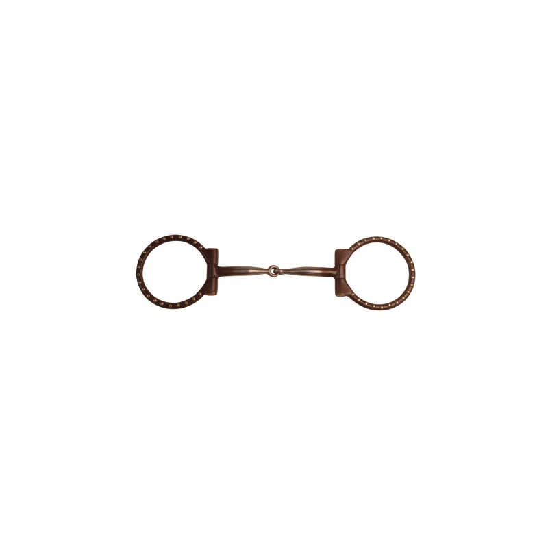 Filete western de hierro brunido anillos decorados