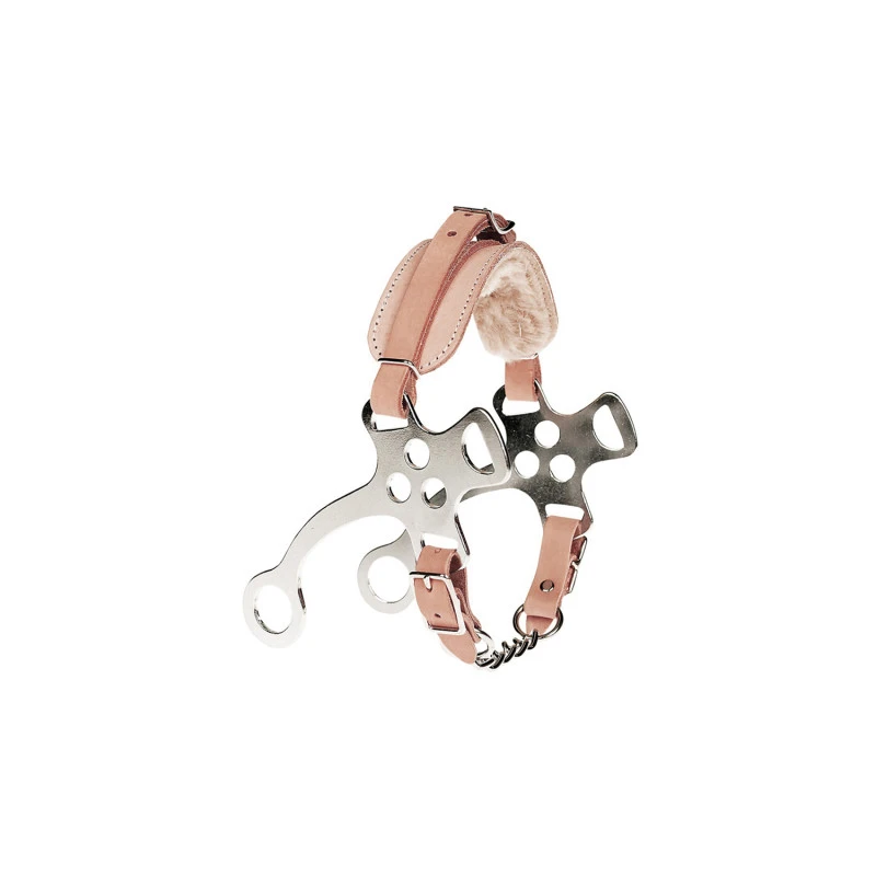 Hackamore de ferro com nasal de couro