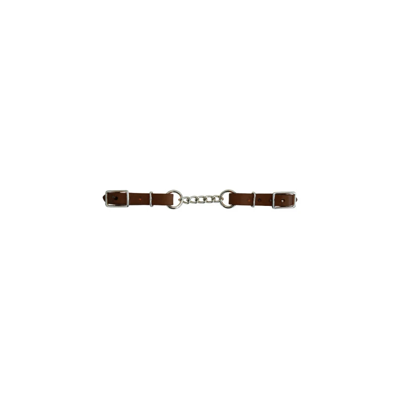 Barbozal de cuero con cadena