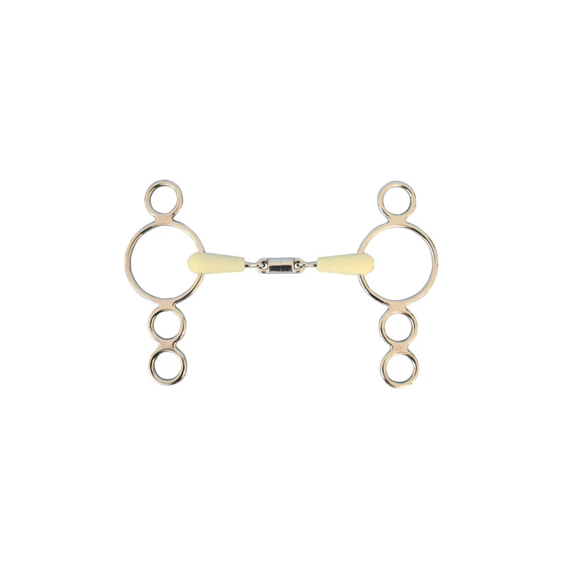 PESSOA JOINTED BIT 2 RINGS H.M. WITH CENTER REVOLVING OLIVE dis