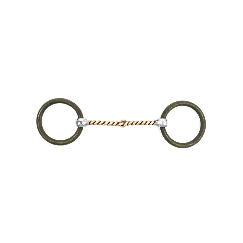 Filete western torciglione curvo cobre anillos pavonados Pool's