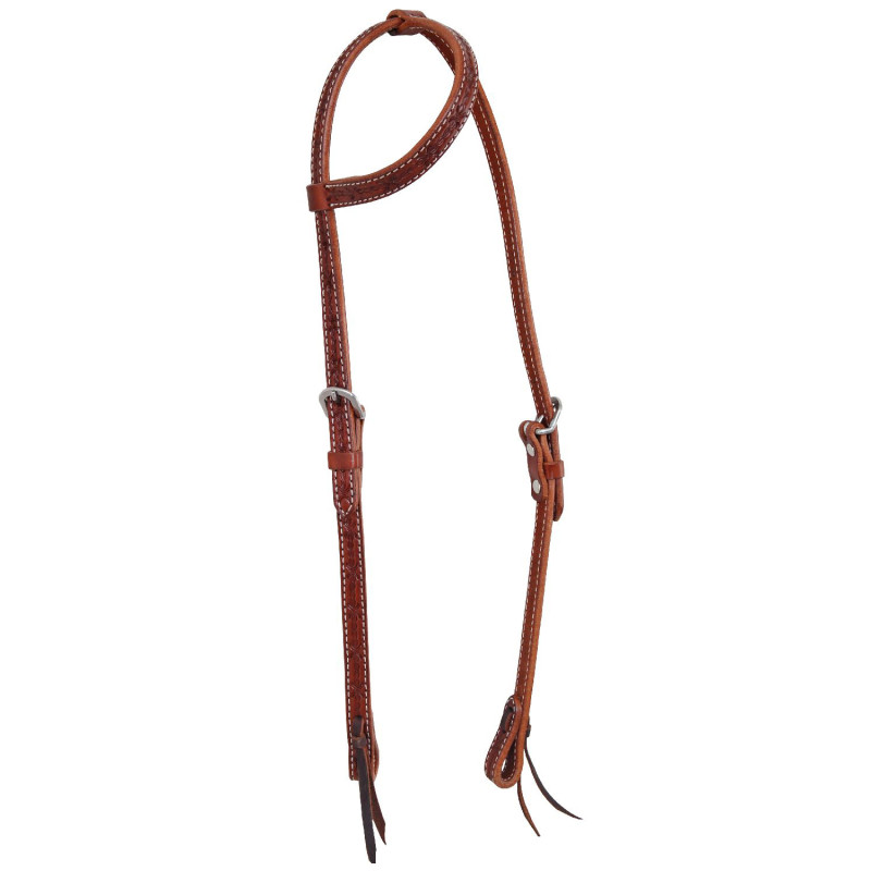 Pool'S One Ear Headstall 23757 With Barbwire Tooling