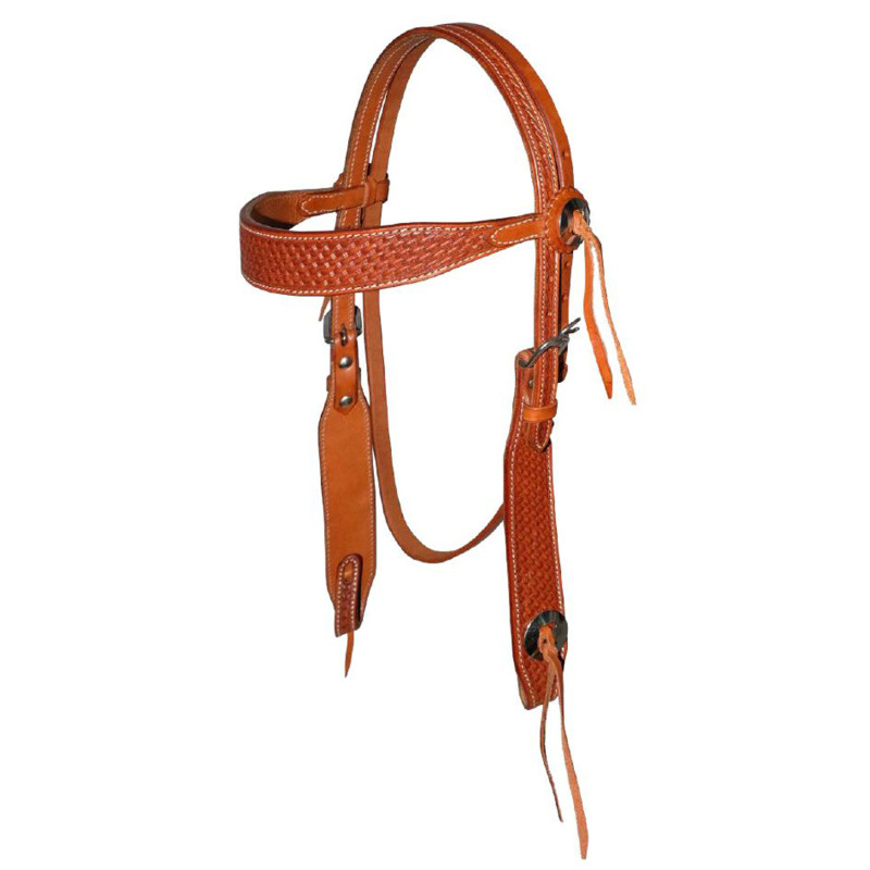Pool'S Square Headstall With Basket Tooling