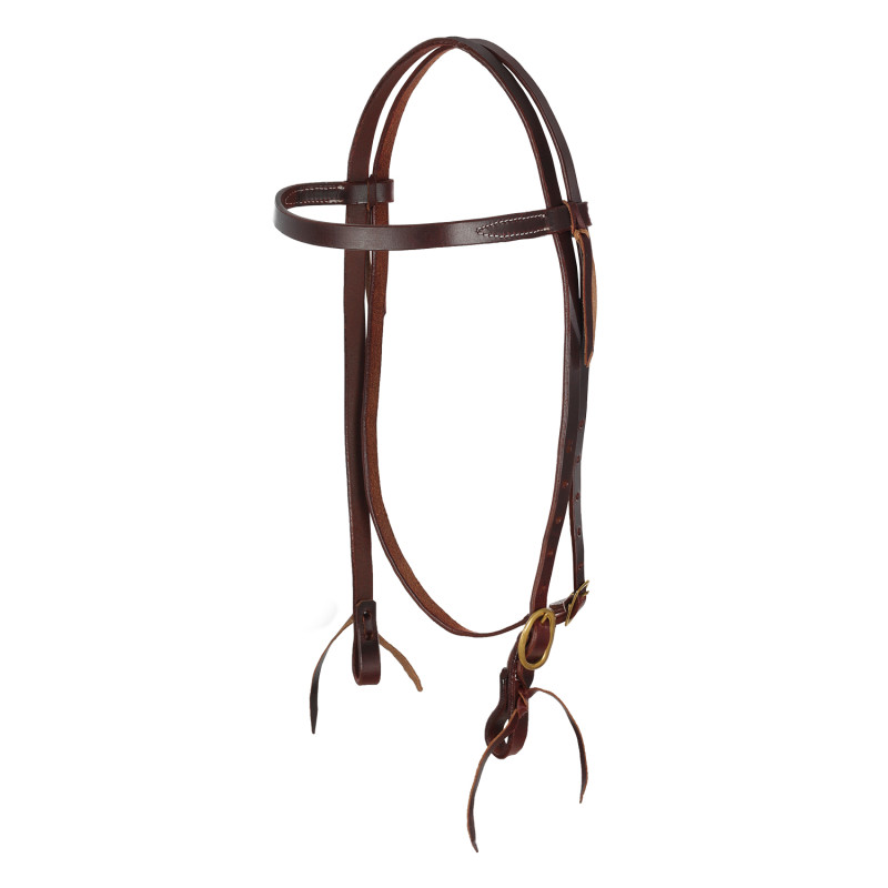 Pool'S Straight Bridle One Brass Buckle Color Dark Brown
