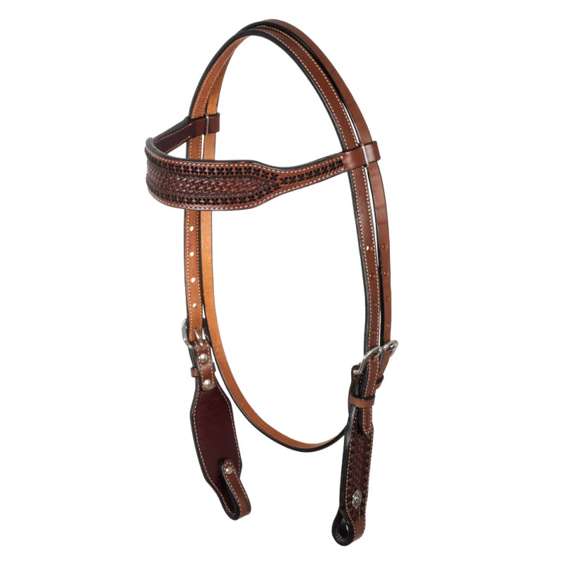 TESTIERA WESTERN CON FRONTALINO LARGO