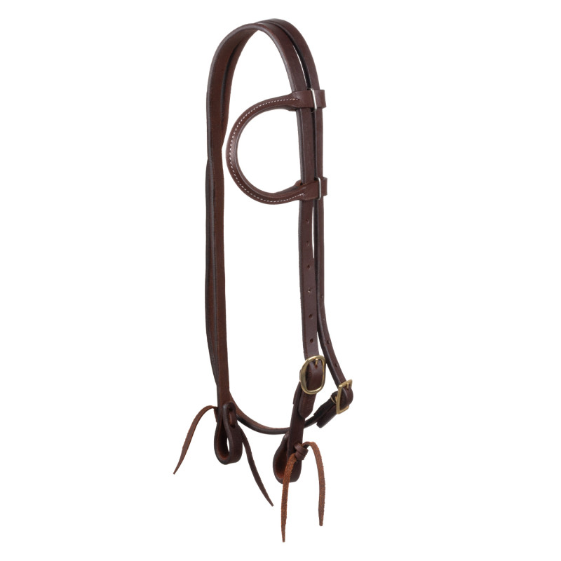 Western one-ear bridle with throatlatch (brass)