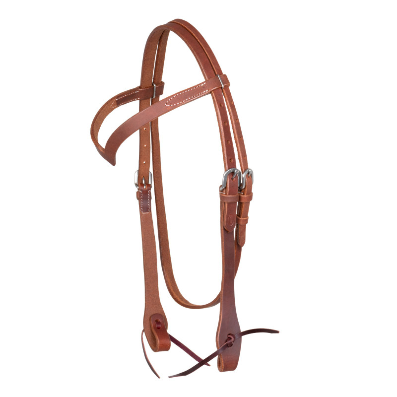 Pool'S V Headstall In Argentine Harness Leather