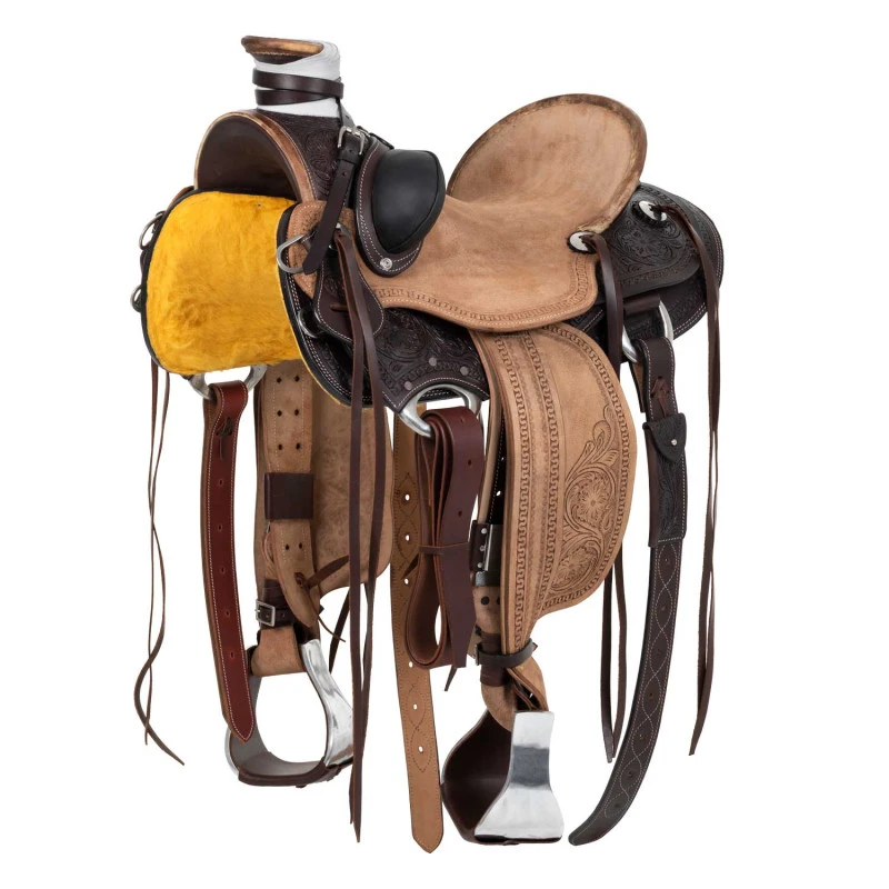 Silla western reverse con flower tooling