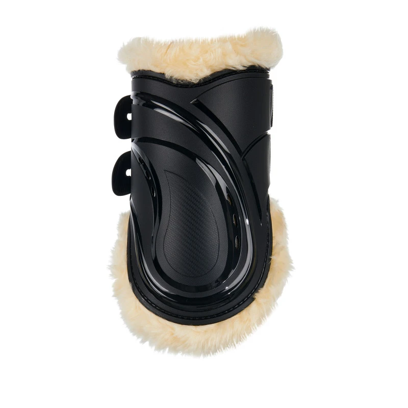 Fetlock boots in polyurethane with synthetic lambskin