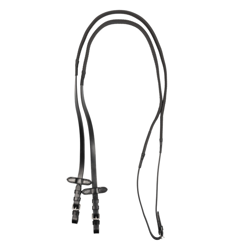 Leather reins with matching 5/8" rubber grip