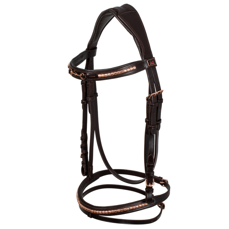 English Bridle With Rose Gold Bit Decoration