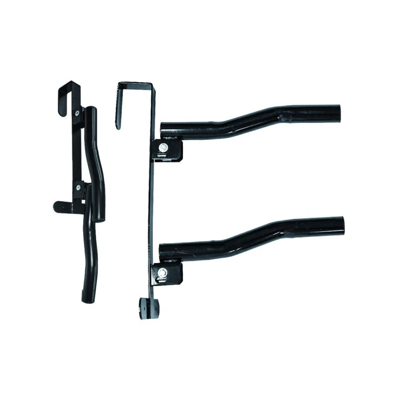 Soporte de sillines robusto con valla, 2 plazas, barras plegables