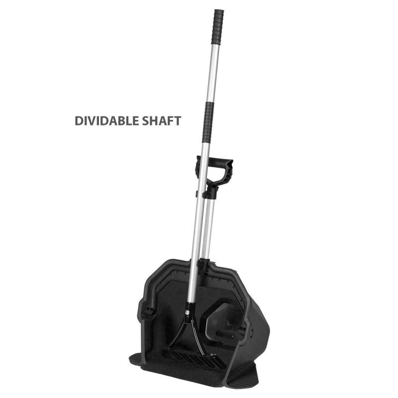 Multipurpose Quick Pick trash bin with rake