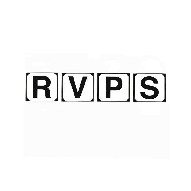 Satz von 4 Dressur-Buchstaben aus Kunststoff RSVP