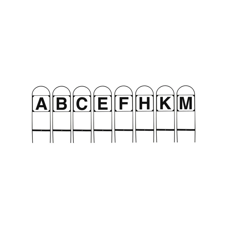 Dressurmarkierungen aus Eisen, Set mit 8 Stück: A, B, C, E, F, H, K, M