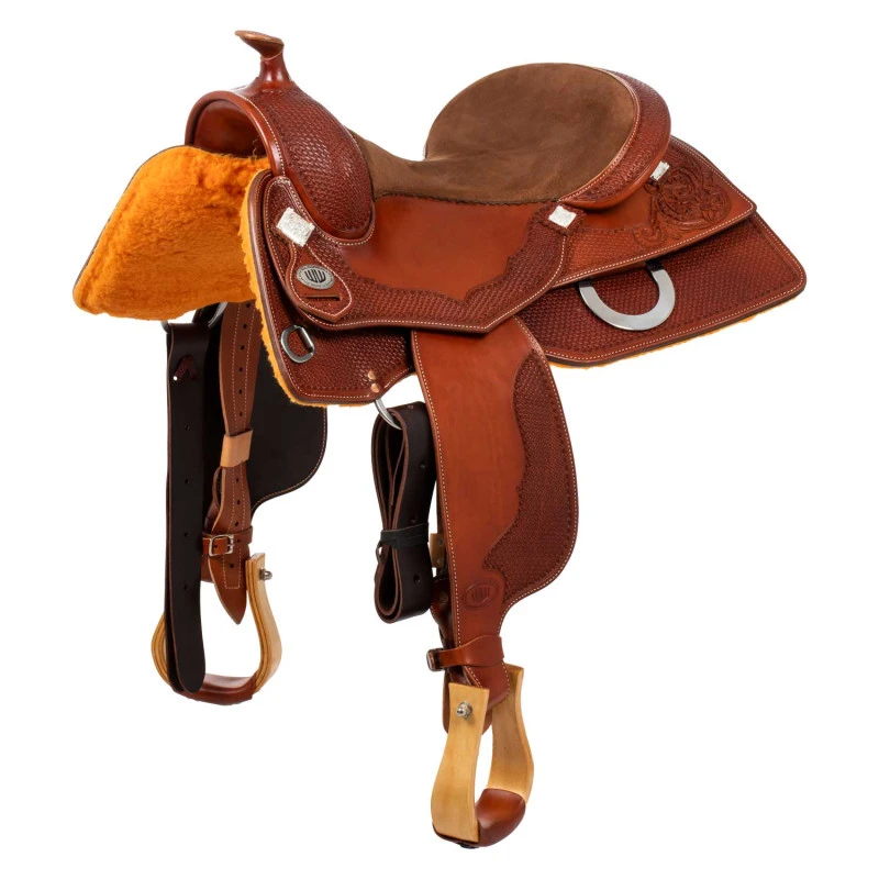 Silla Westwood Classic reining falda cuadrada cognac flower#16 wave basket